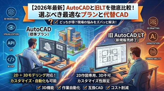 【2026年最新】AutoCADとAutoCAD LTを徹底比較！販売終了後の現状と今選ぶべき最適なプラン・代替CAD
